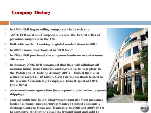 historical background of dell computer corporation